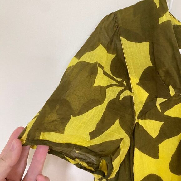 French Connection Printed Drawstring Waist Mini Shirt Dress Size 10 - Picture 6 of 7